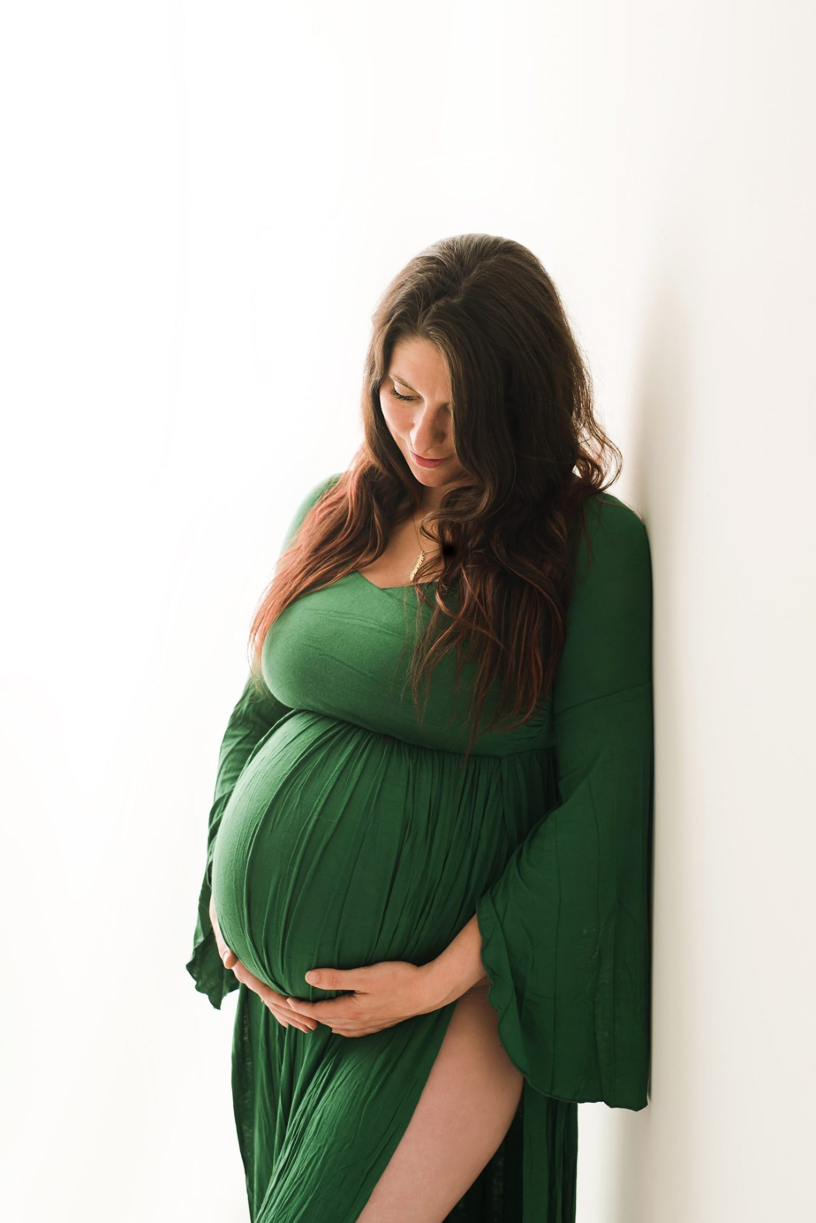 Maternity Photos Green Dress